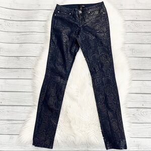Aqua Blue Snakeskin print skinny jeans